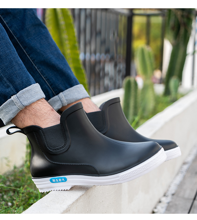 红蜻蜓商场同款时尚雨鞋男士短筒防滑水鞋夏季中筒雨靴休闲低帮套鞋