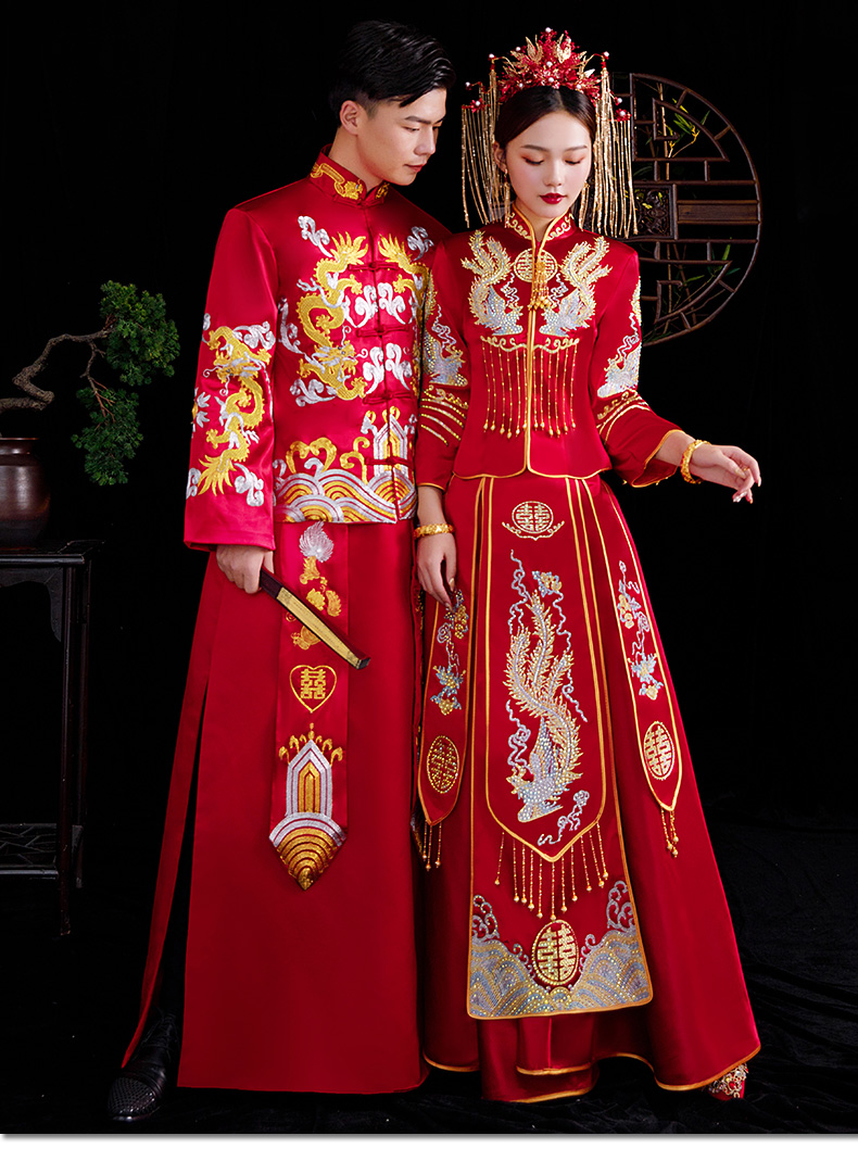 阿亨中式古代汉服嫁衣出嫁古装秀禾服新娘2021年新款夏季薄款中式嫁衣