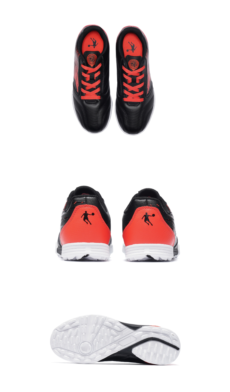 商场同款乔丹儿童足球鞋男童2021秋季新款中大童训练球鞋黑色信号红37