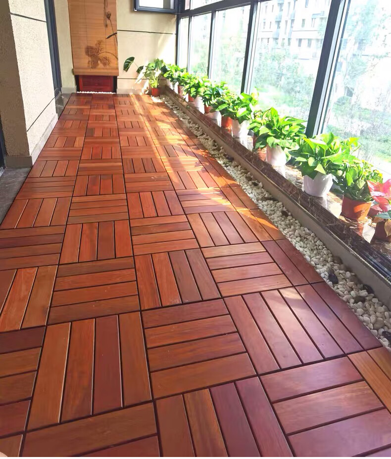防腐木地板家用阳台园艺地面室内阳台自铺地板户外防腐地板露台花园铁