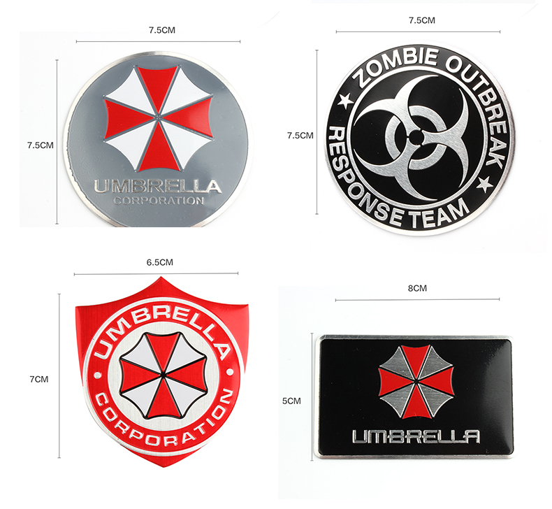 雷静适用于汽车个性安布雷拉生化危机保护伞车标车贴车身贴金属车尾标