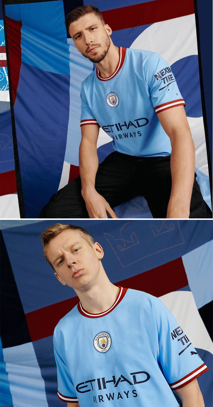 曼城球衣定制足球服套装男福登球衣德布劳内球衣阿圭罗球衣儿童足球衣