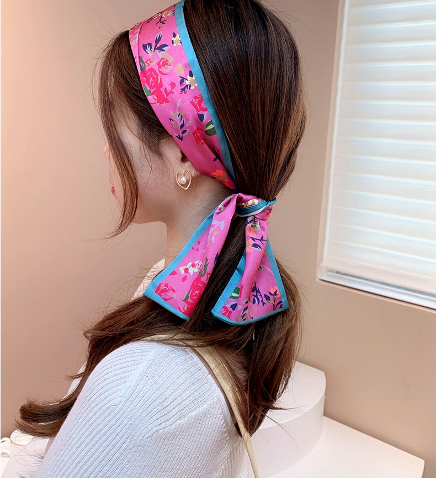 千弗优雅丝巾发带女绑发仙女森系超仙马尾头绳蝴蝶结夏天外出飘带发饰