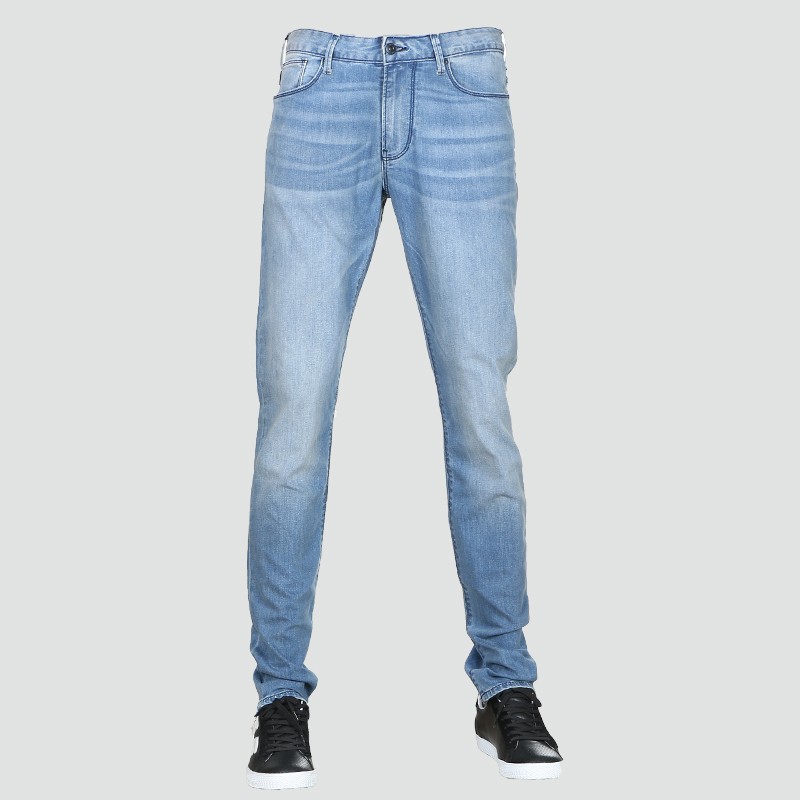 阿玛尼armani男士修身牛仔裤浅色水洗长裤男裤新款奢侈品浅蓝色33