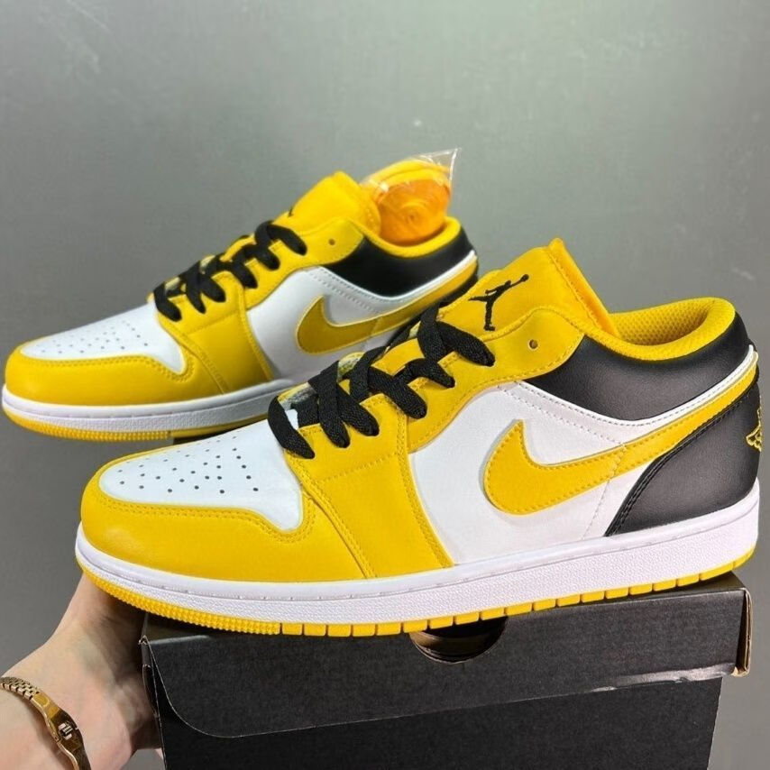 【官方旗舰】纯原aj low黄白 低帮 复古休闲篮球鞋男女同款 黑白黄 36