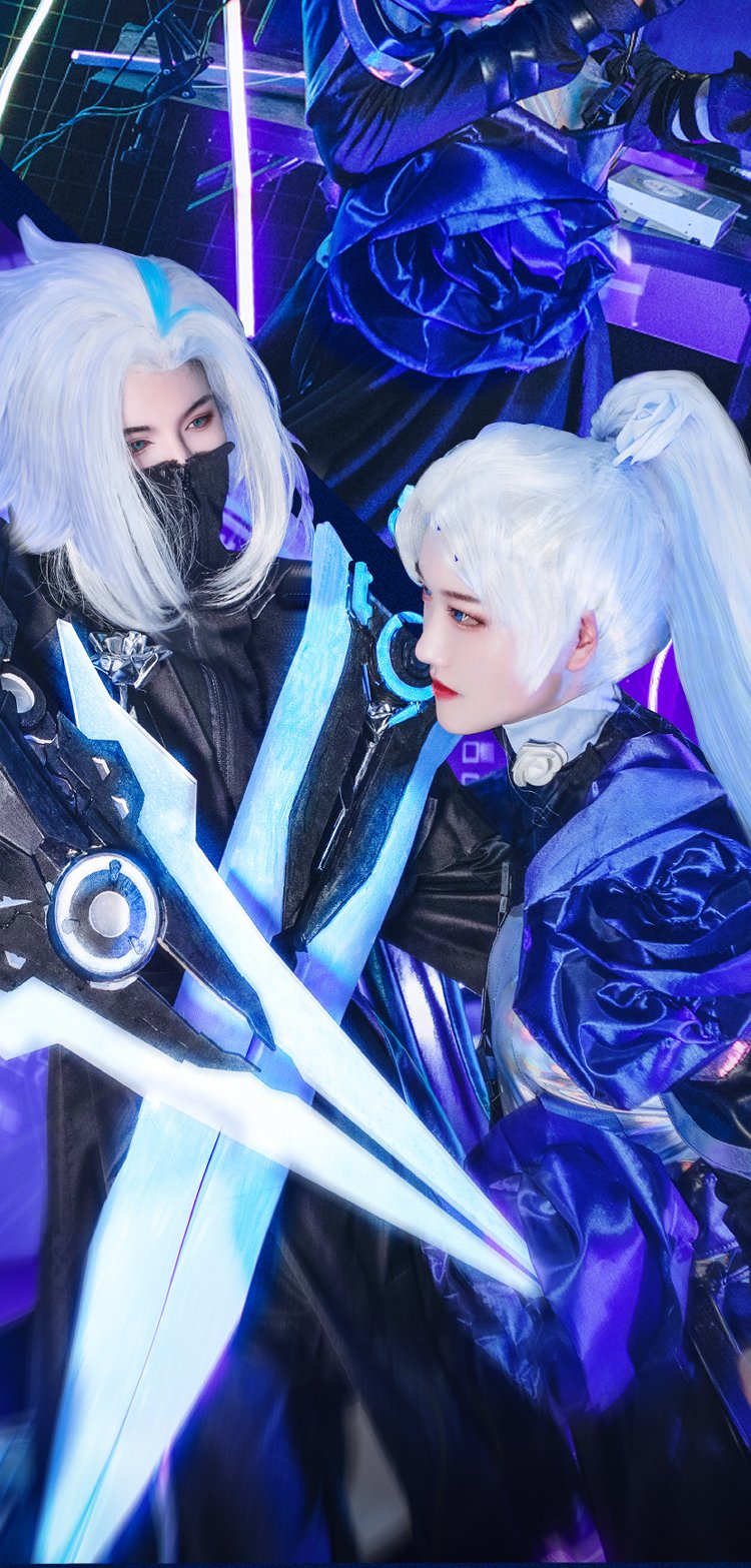 王者兰陵王cos服情人节特工皮肤默契交锋花木兰cosplay男女装假发 花