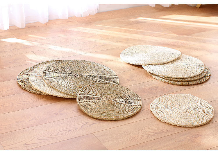 oloey 玉米皮编织蒲团坐垫榻榻米垫子家用日式草编打坐茶道藤编草垫子