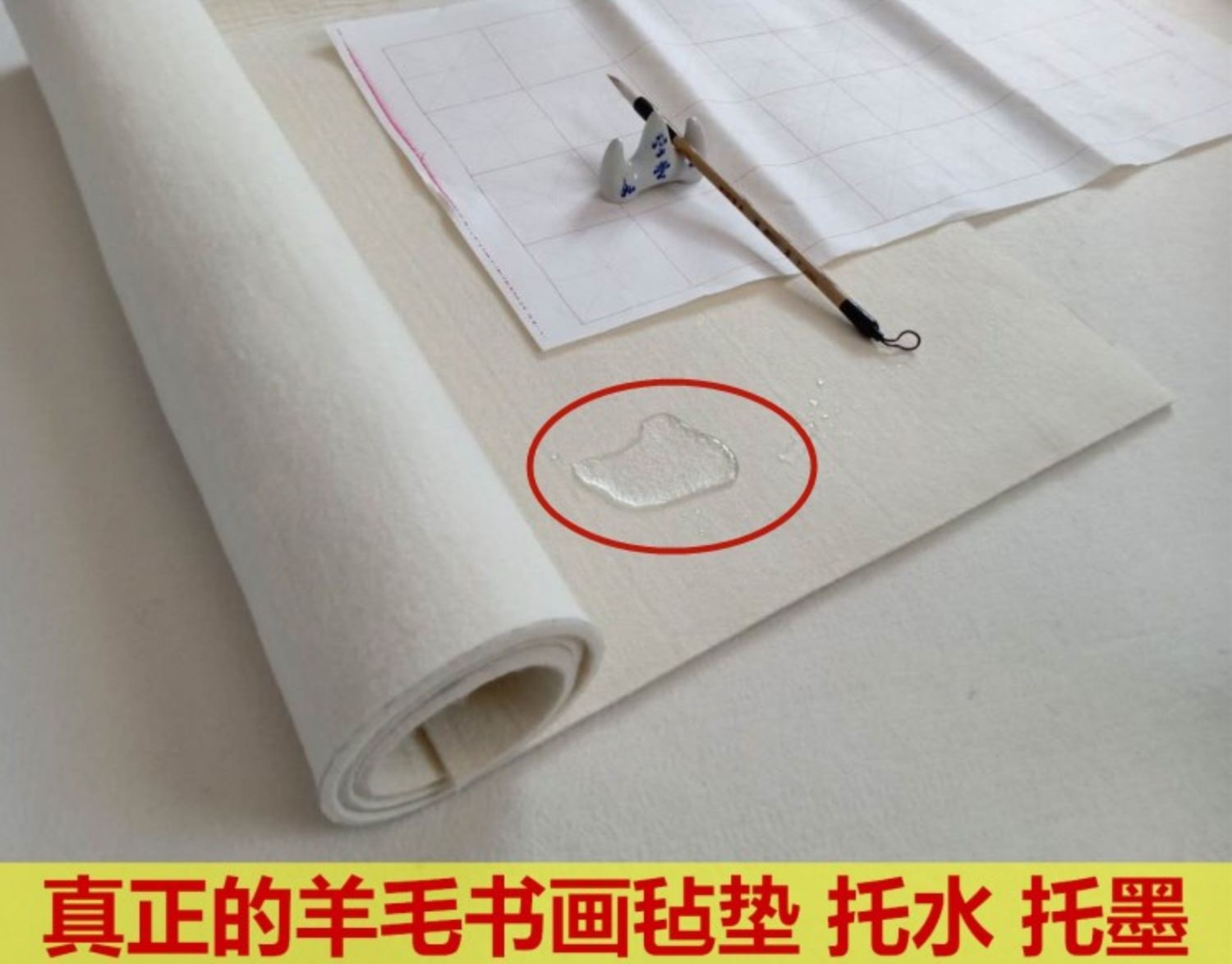 纯羊毛毡书画毡垫国画书法毛毡绘画加厚5mm1x2毛笔字垫 灰色5mm 1米*2