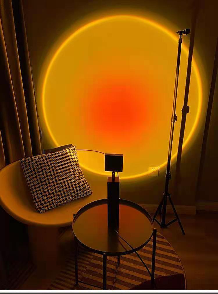 夕阳落日灯网红落地灯mandalaki艺术余晖氛围日不落拍照灯投影灯 蓝紫