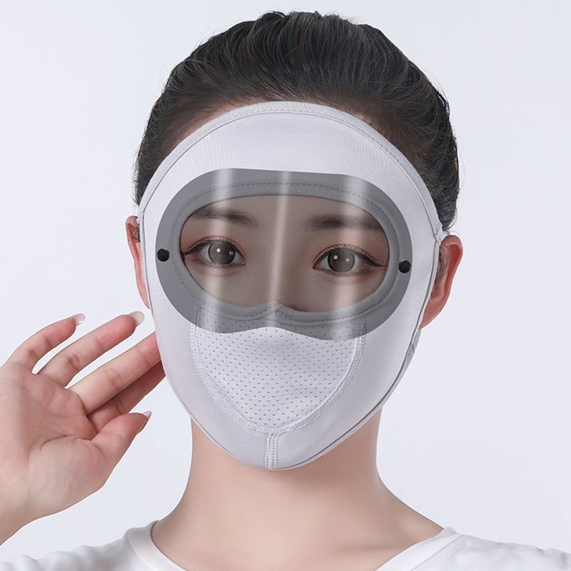 【新款镜】夏季防晒面罩女时尚透气薄款蒙面遮阳 呼吸网【粉色】