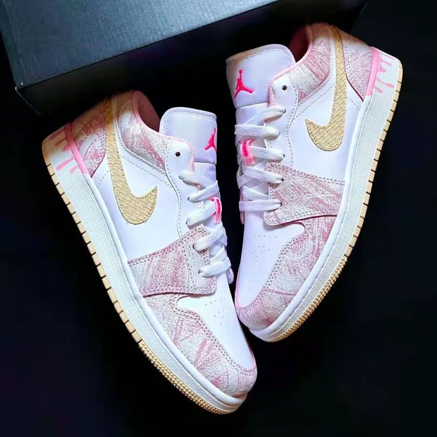 耐克nike耐克(nike)1粉冰淇淋低帮篮球鞋乔1男女休闲鞋百搭耐磨防滑