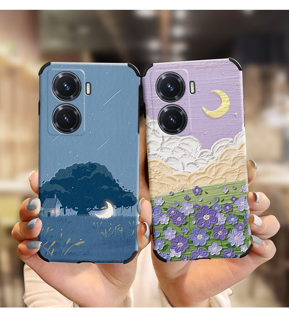 y77e 油画适用vivoy77手机壳vivoy33s男y76s防摔y77e女手机套y73s全包