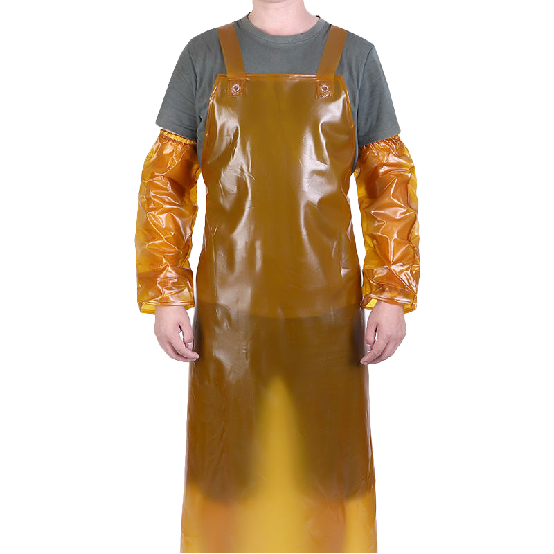 柠潮牛筋围裙薄款防水防油工作围腰食堂水产杀鱼专用工业围裙35丝蓝色