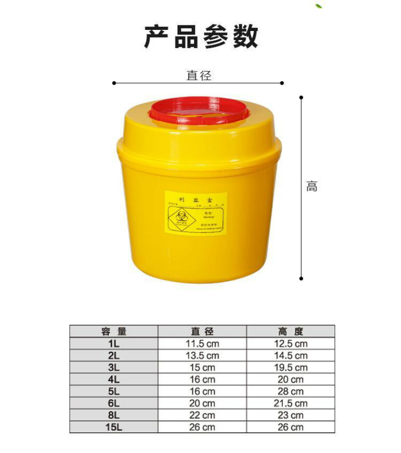 医疗利器盒医院诊所一次性锐器盒黄色垃圾桶 6l【图片 价格 品牌 报价