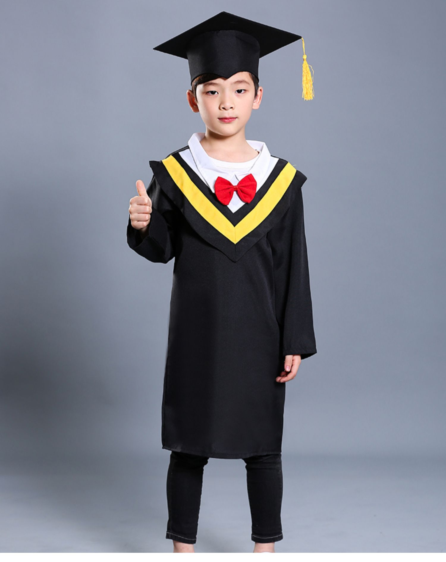 雷立行 博士服幼儿园小学毕业照服装学士服毕业礼服拍照衣服博士帽子