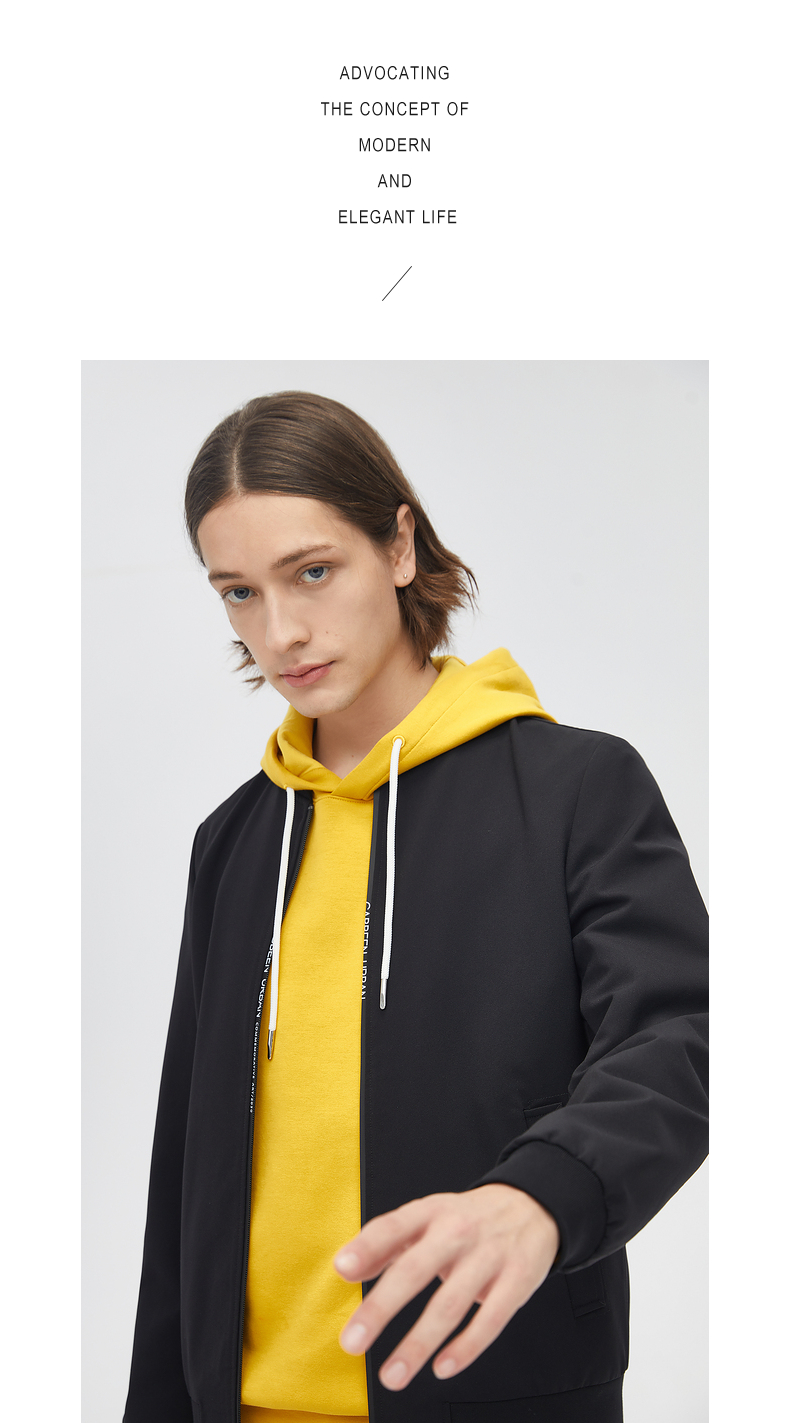 cabbeen/卡宾都市男装棒球领夹克印花刺绣秋冬款a 浅灰色16 54/185