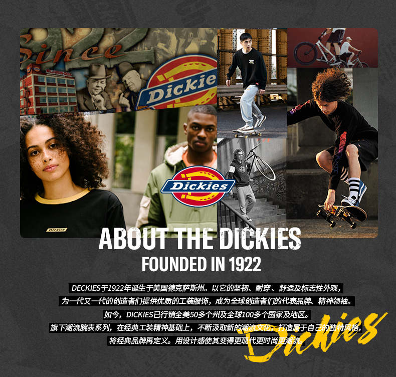 dickies新年礼物手表情侣款硅胶学生石英表男手表女2021年新款cl227