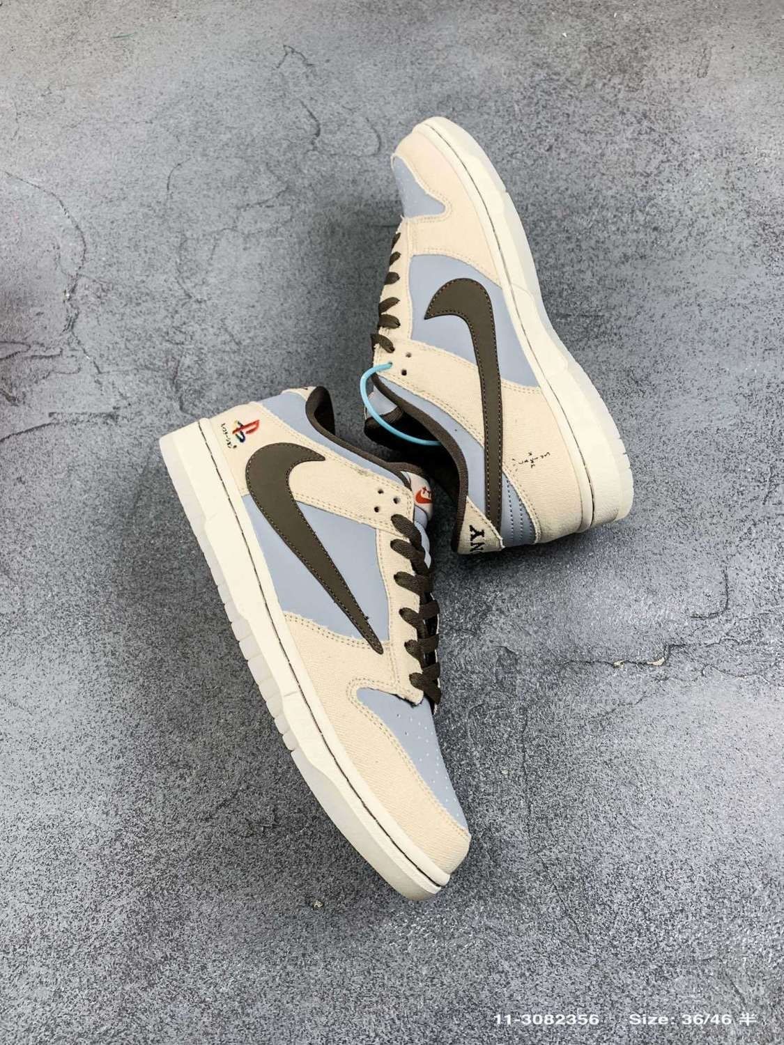 春秋款dunk白黑生胶灰白倒勾联名aj低帮板鞋男女同款学生气垫板鞋58