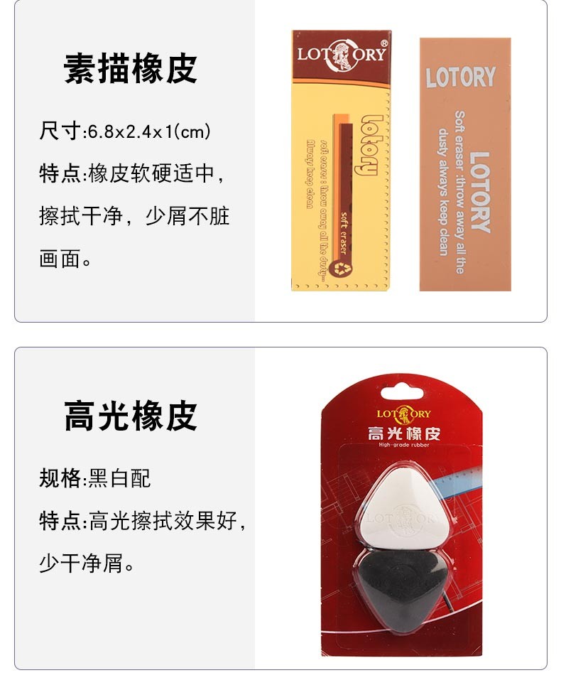 老人头(lotory) 橡皮擦素描高光美术生专用绘画绘图擦小学生文具软