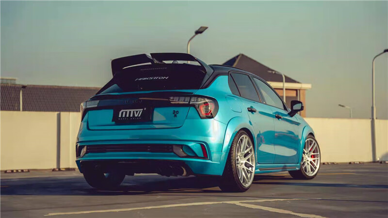 适用于领克03碳纤维尾翼02顶翼 02hb改装robot机器人abs亮黑 中翼 定