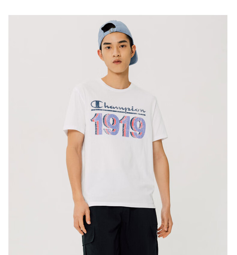 champion2021春夏新款纯棉潮流1919印花t恤无性别冠军短袖男女情侣
