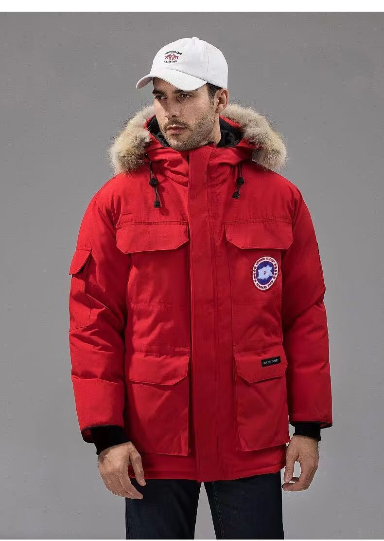 远征08羽绒服女工装加厚户外加拿大情侣中长款保暖大衣外套男 荧光黄