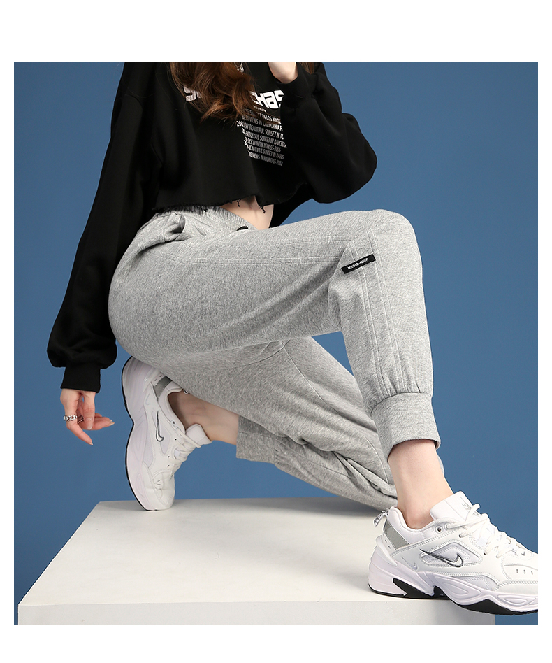 朵粉儿爱心运动裤女宽松显瘦哈伦裤春秋2021年新款高腰港味时尚百搭