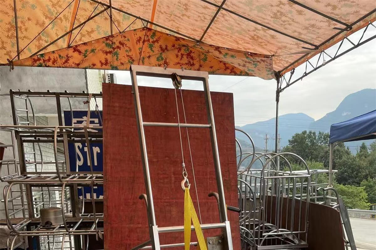 柒悦栖杀猪架子新款绞盘杀猪神器农村养猪场专用杀猪车移动式屠 加厚