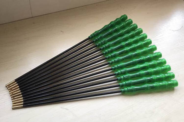 专业碳素杆44厘米长杆单头空竹抖杆可装拖碗拖碗另购 绿色【图片 价格