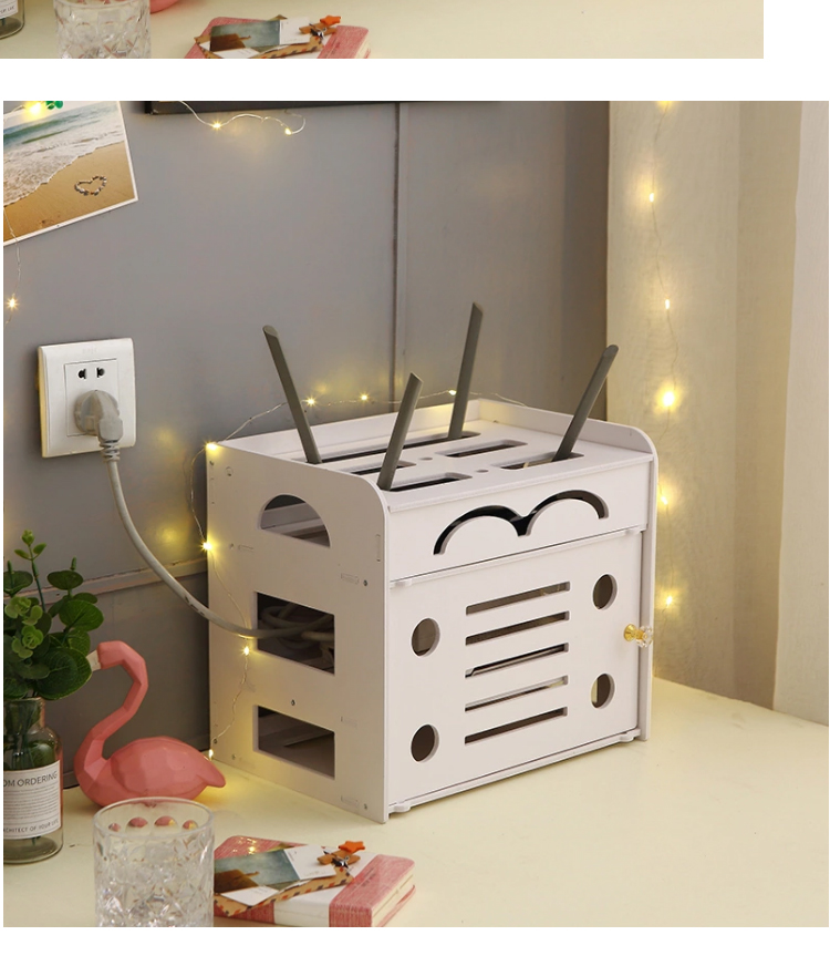 电视机线宽带线收纳盒路由器收纳盒无线wifi机顶盒桌面网线电线插线板