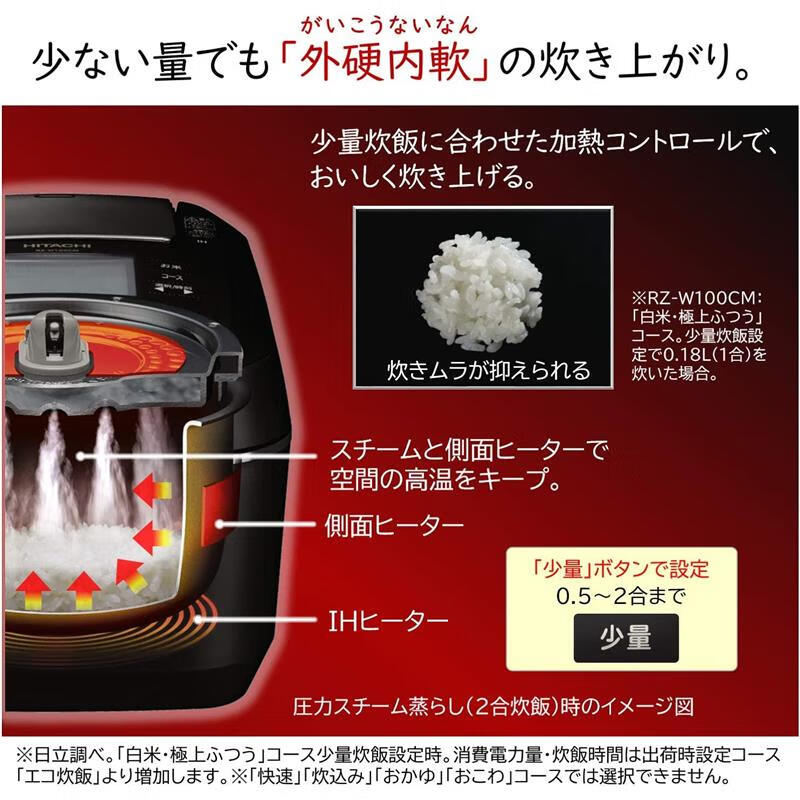 24930円 マーケット 本対象期間終了後 同一商品にて スーパーDEALキャンペーンが継続実施されることがあります 日立 RZ-W100CM K 圧力スチームIH炊飯器 圧力 スチーム ふっくら御膳 日本製