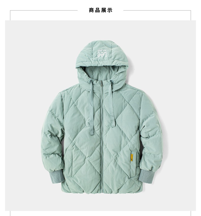 leexline21秋冬新品舒适版银灰蓝女羽绒服外套lwt001795100009银灰蓝l