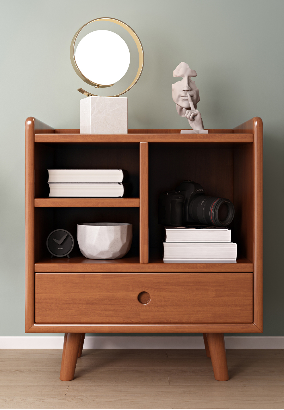 箐锐实木床头柜现代简约北欧卧室小型床头收纳柜家用床边小柜子储物柜