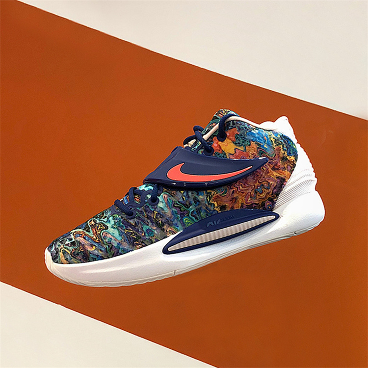 nikekd14ep杜兰特14代蓝粉彩色扎染魔术贴透气实战篮球鞋cz0170400cz0