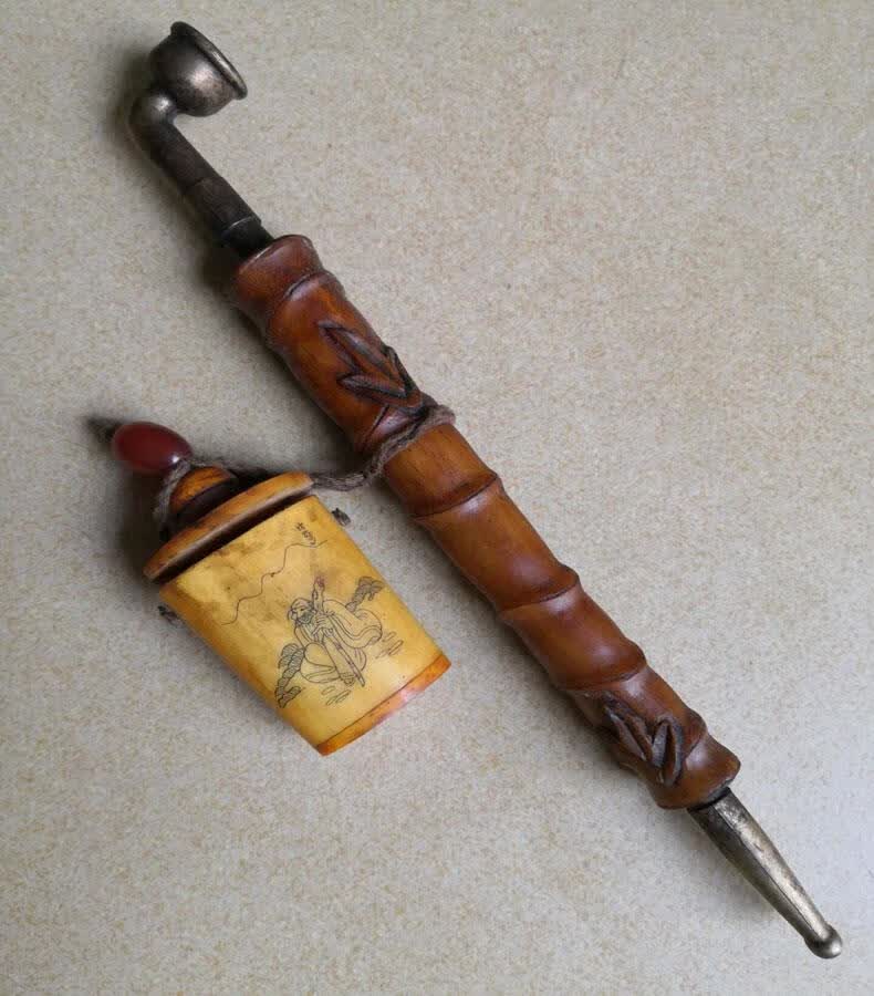 日本进口品质 高档轻奢风古玩烟斗烟枪烟杆烟袋旱烟仿古老式手工老