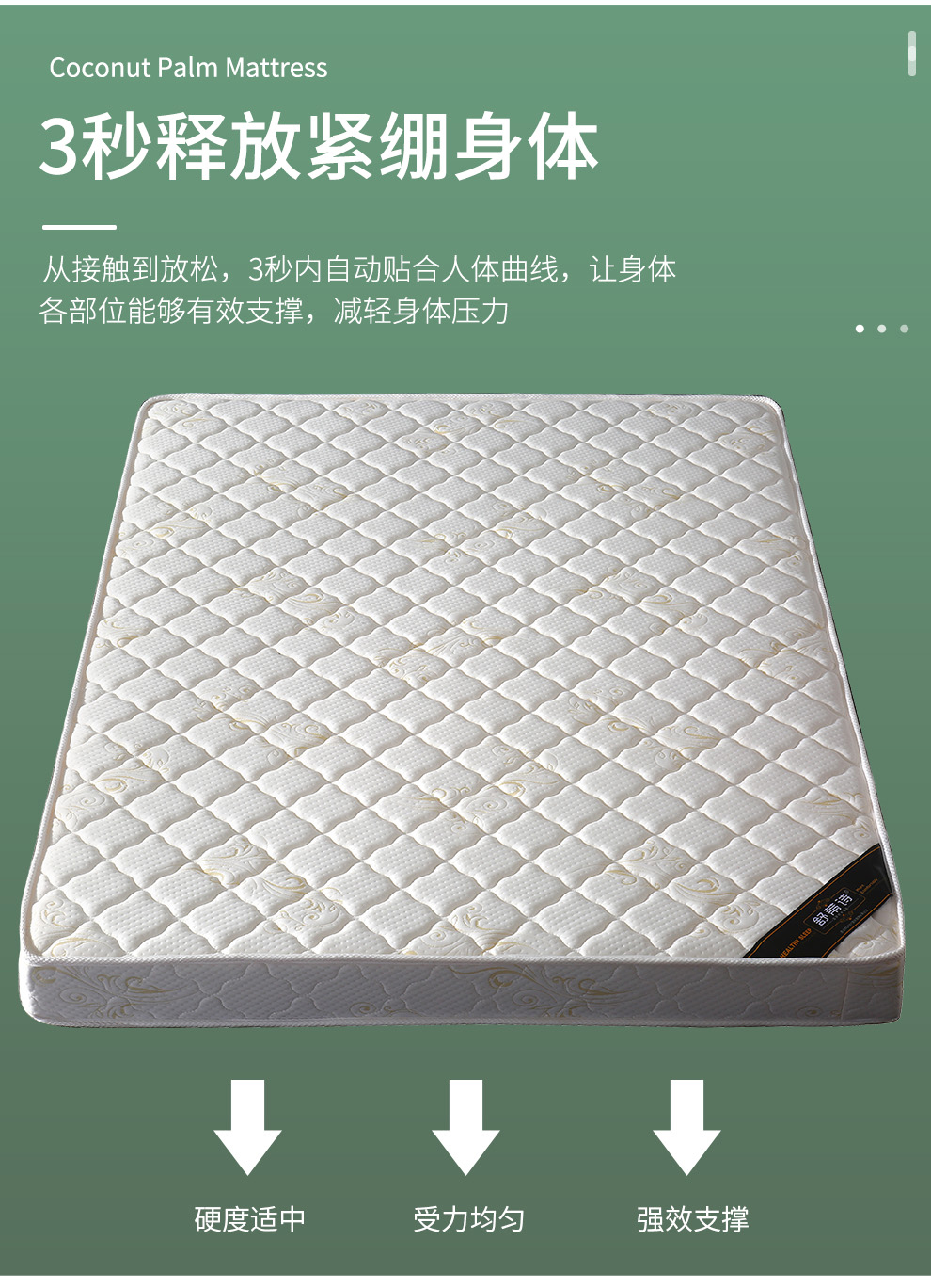 艾筱床垫3e椰棕乳胶棕榈棕垫床垫环保单双人硬榻榻米床垫定做9cm提花