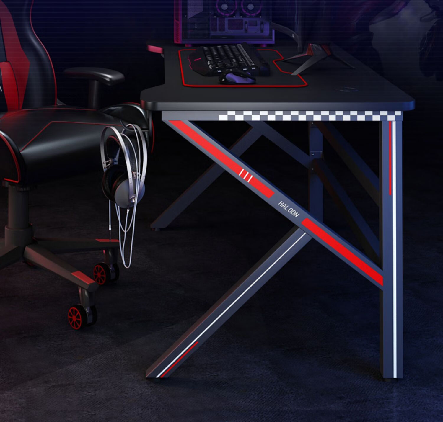 电竞桌台式电脑桌家用书桌一体游戏电竞桌椅组合套装全套竞技桌子