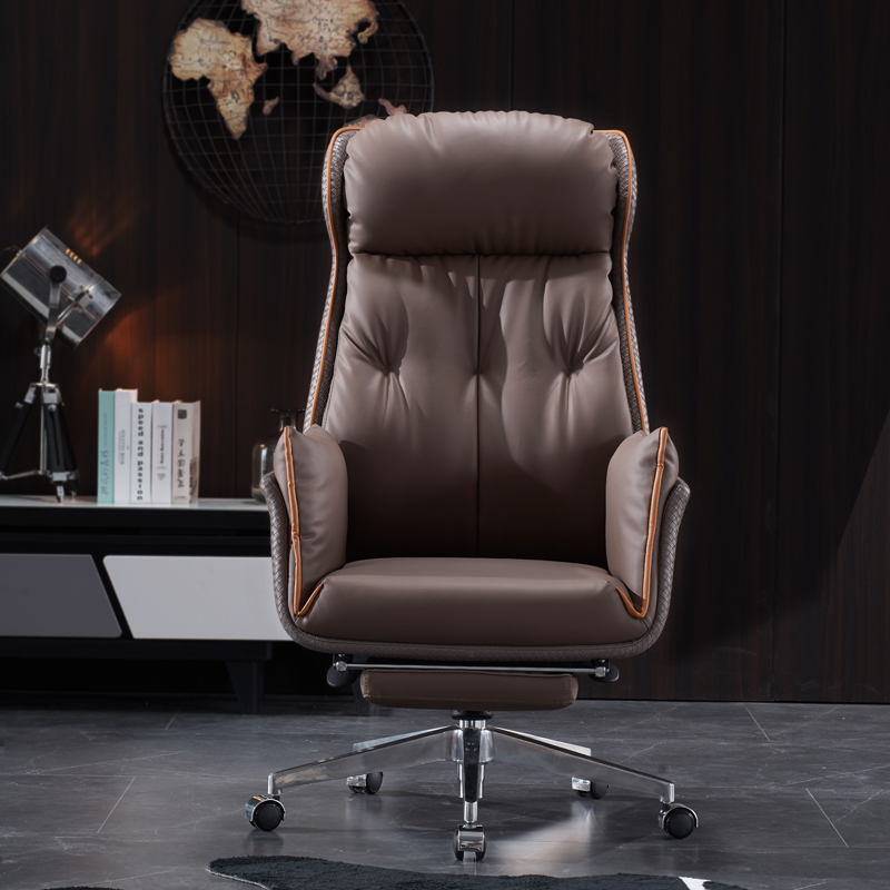 老板椅真皮办公室转椅现代轻奢老板椅子办公椅躺真皮电脑椅书房皮椅