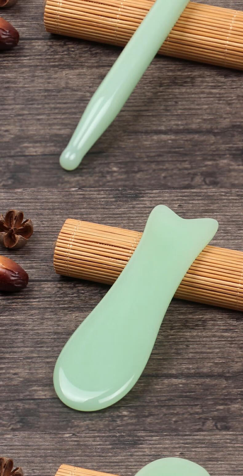 zotoyl玉刮痧板按摩拨筋棒面部脸部拔经棒美容院专用刮脸套装白玉点穴