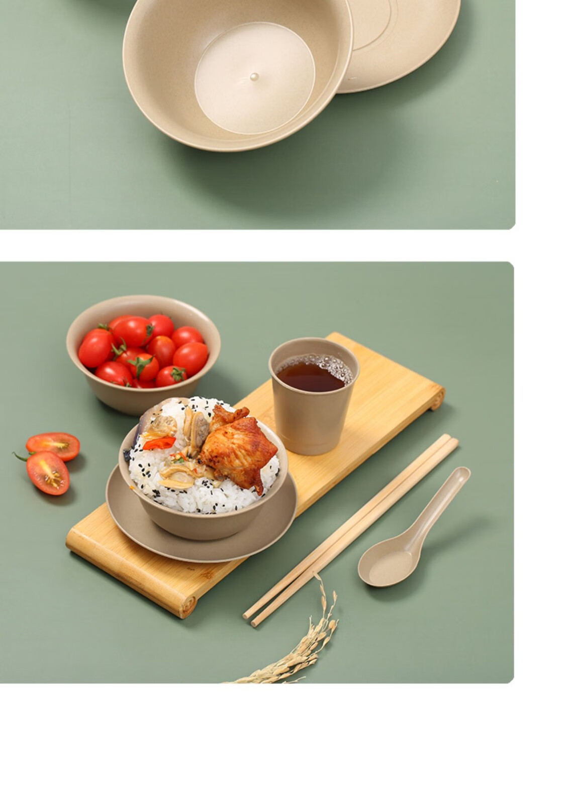 稻壳一次性碗筷餐具独立包装四件套结婚酒席家用可降解食品级 质感