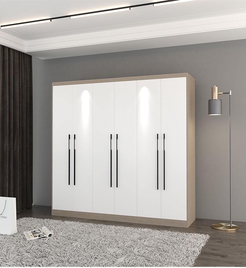 凯沃德现代简约衣柜轻奢家用卧室对开门实木衣柜储物柜可定制