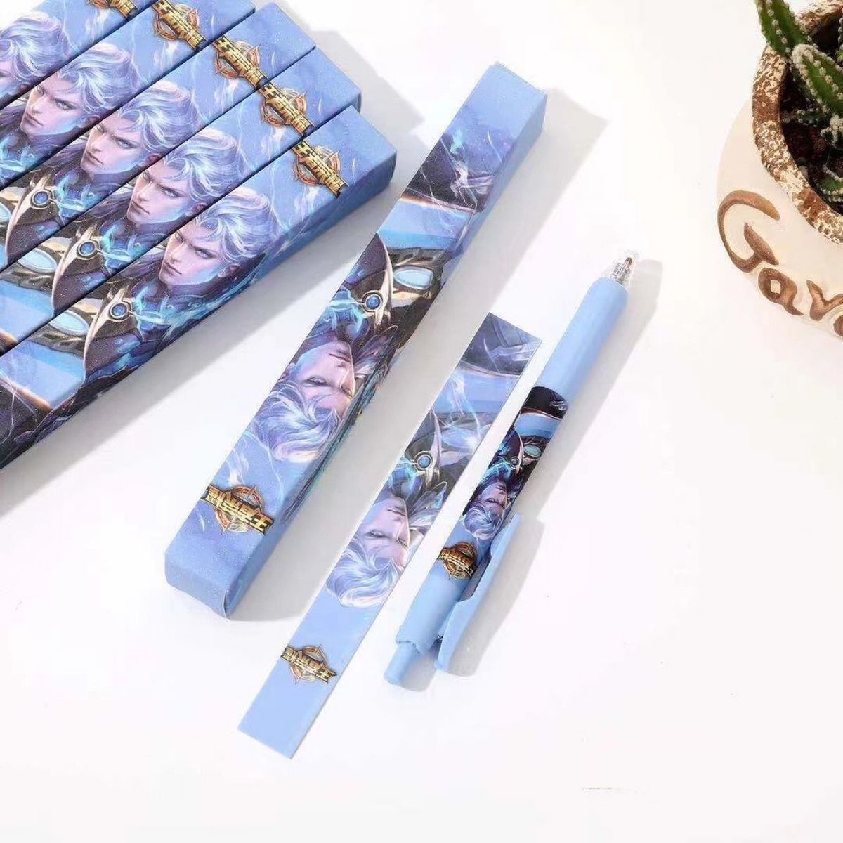 王者荣耀中性笔盲盒按动笔高颜值简约黑色0.