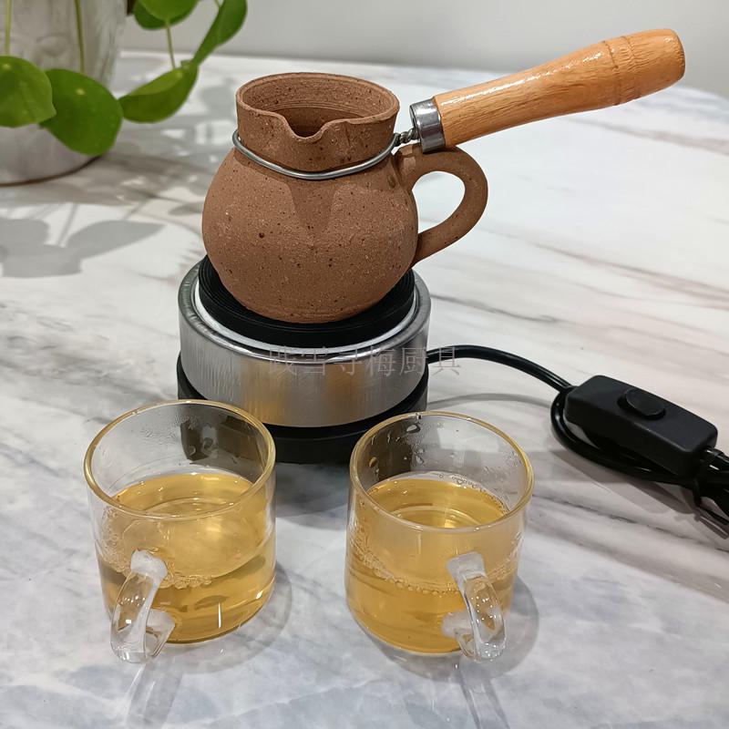 甘肃罐罐茶具 茶煮茶罐罐罐茶煮茶器套装家用电炉子土陶天水如意大号