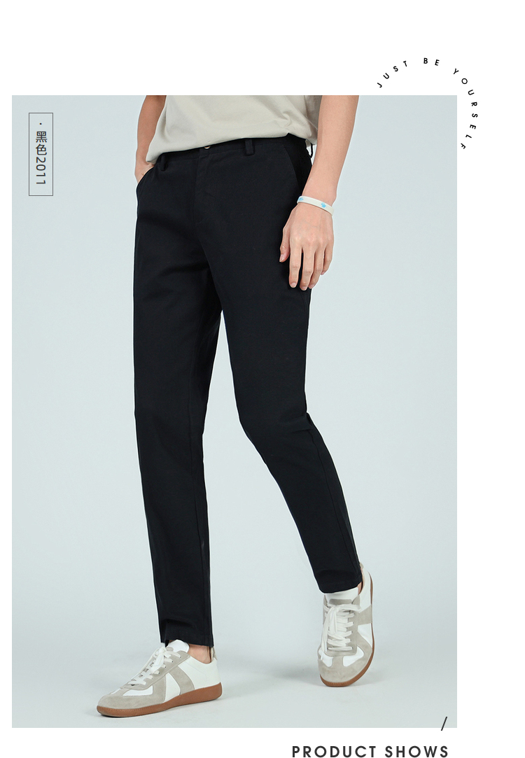 真维斯休闲裤男秋冬新款棉质弹力潮流斜纹布平脚长裤jw淡灰206134a