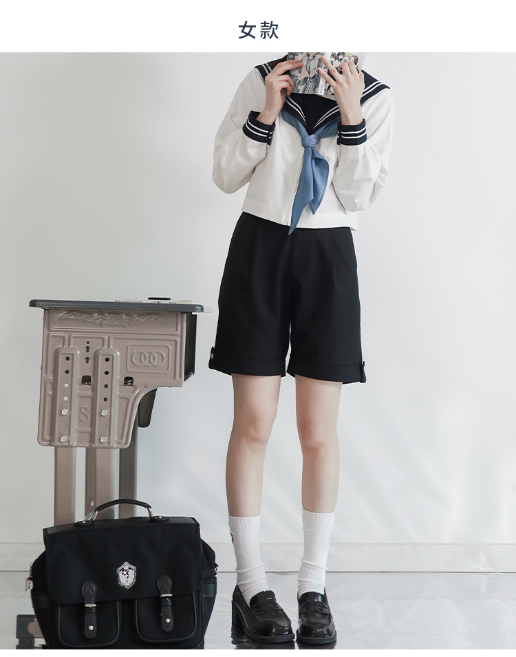 啦啦酱jk原创纯色短裤正太裤jk短裤夏季宽松款dk黑色西裤女款xsxxll