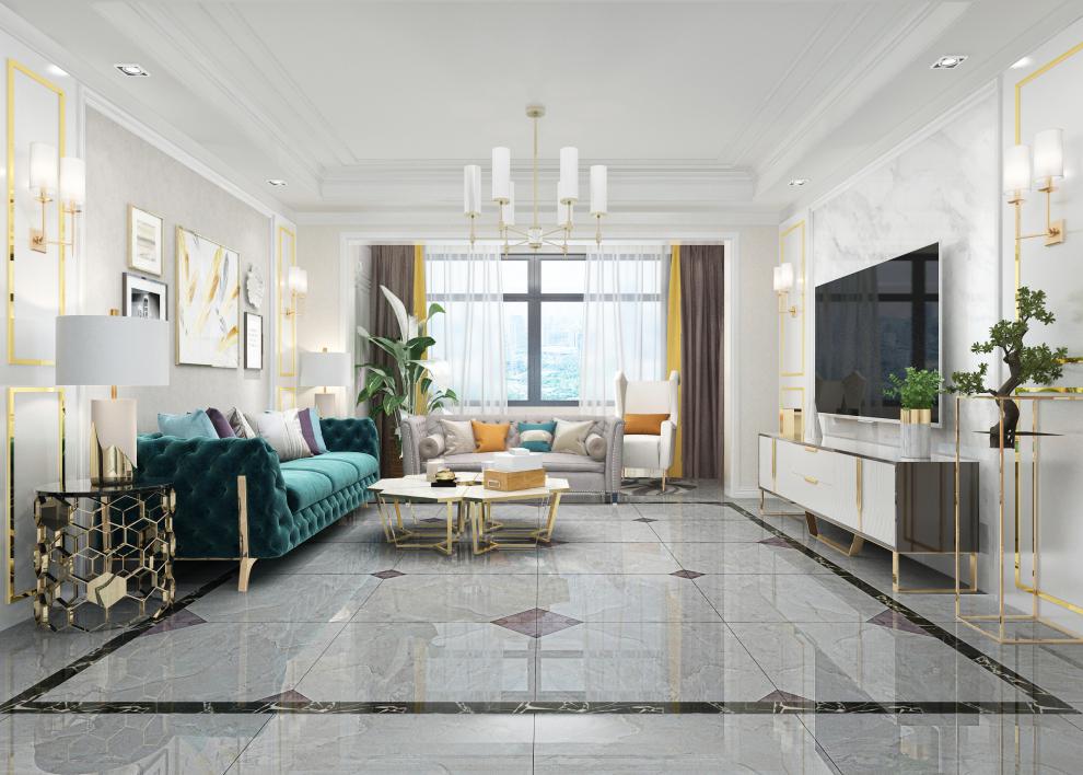 瓷砖800x800客厅新款滑耐磨地砖广东佛山通体大理石80x80银丝北欧灰