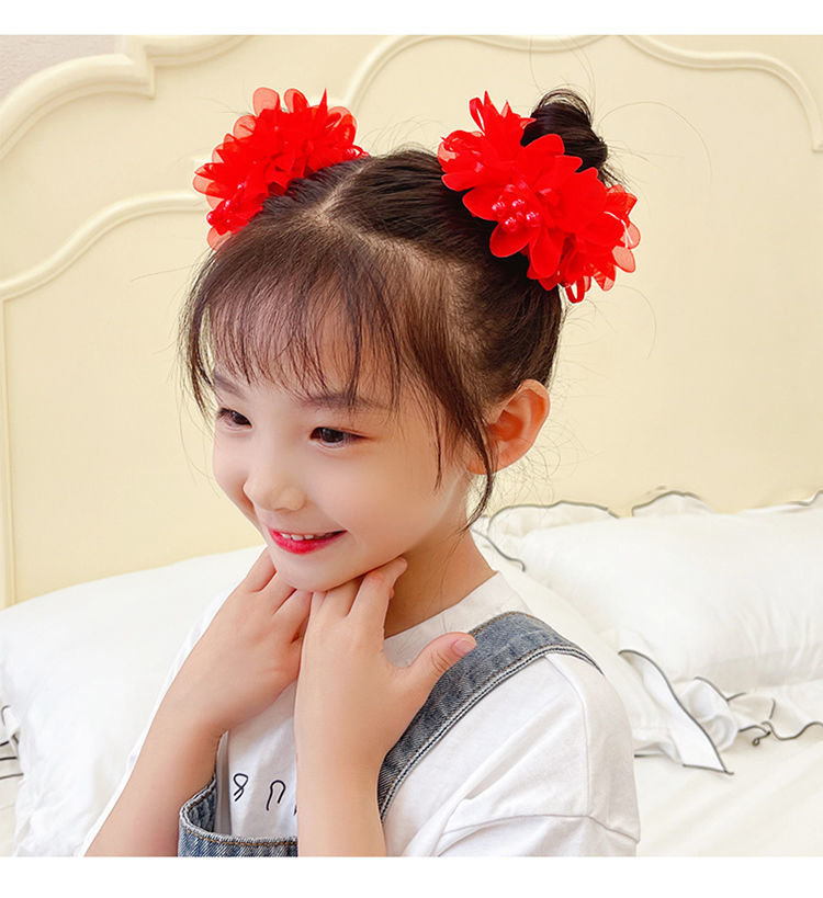 赢夫人花朵发圈儿童发饰表演头花可爱跳舞手腕花舞蹈发圈小女孩公主