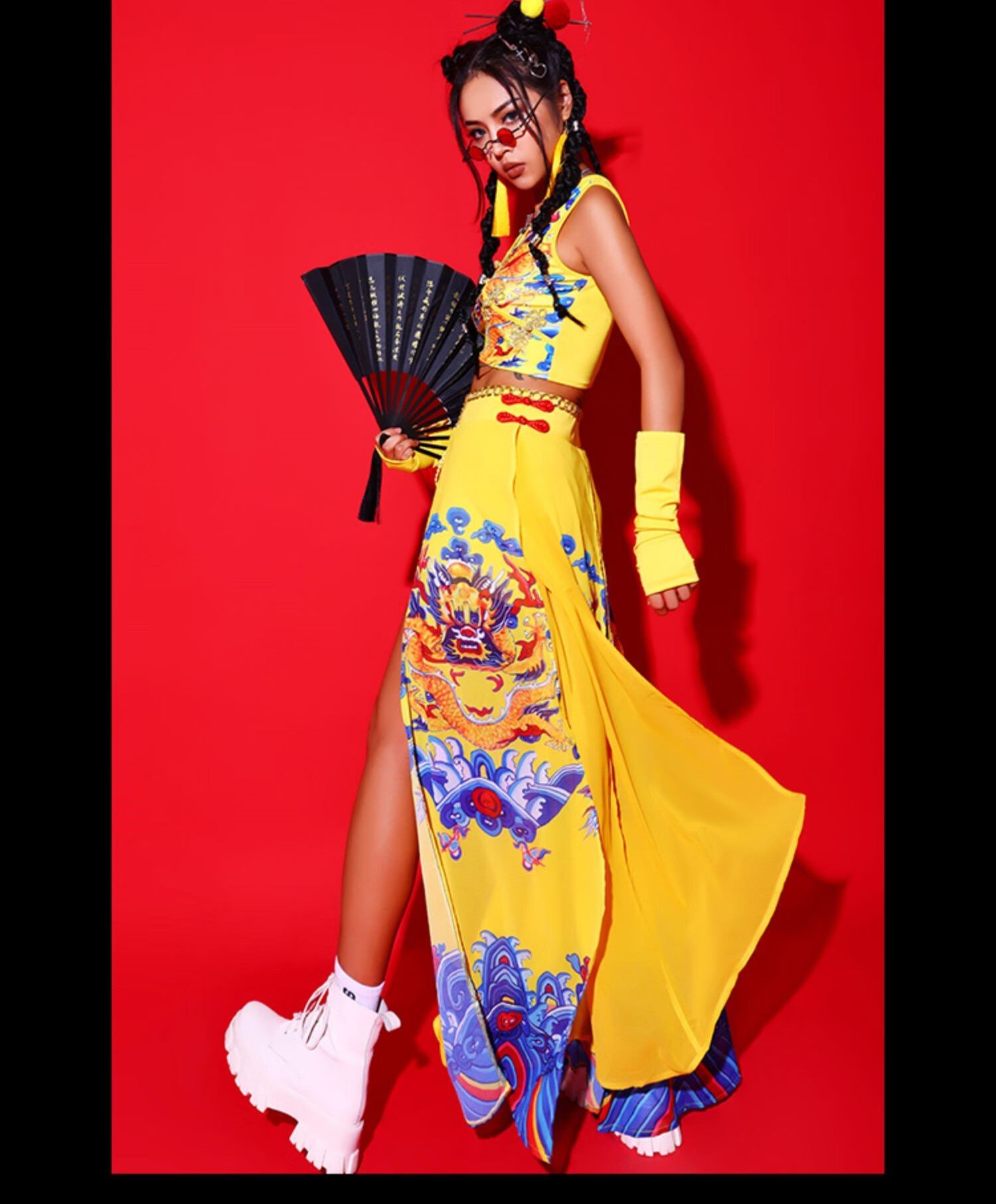 kpop舞蹈服女团演出服kpop韩舞打歌服套装中国风舞蹈服古风龙袍爵士舞