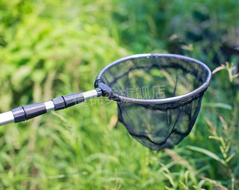 京选优品操网杆可伸缩儿童伸缩捞鱼网铝合金小鱼捞网龙虾兜折叠轻巧捕