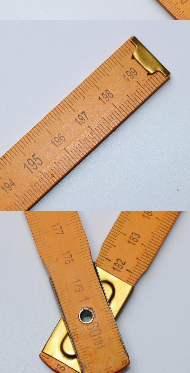 十折尺木折尺折叠尺子全长2米测量划线老款怀旧教学学生木工工具 新货